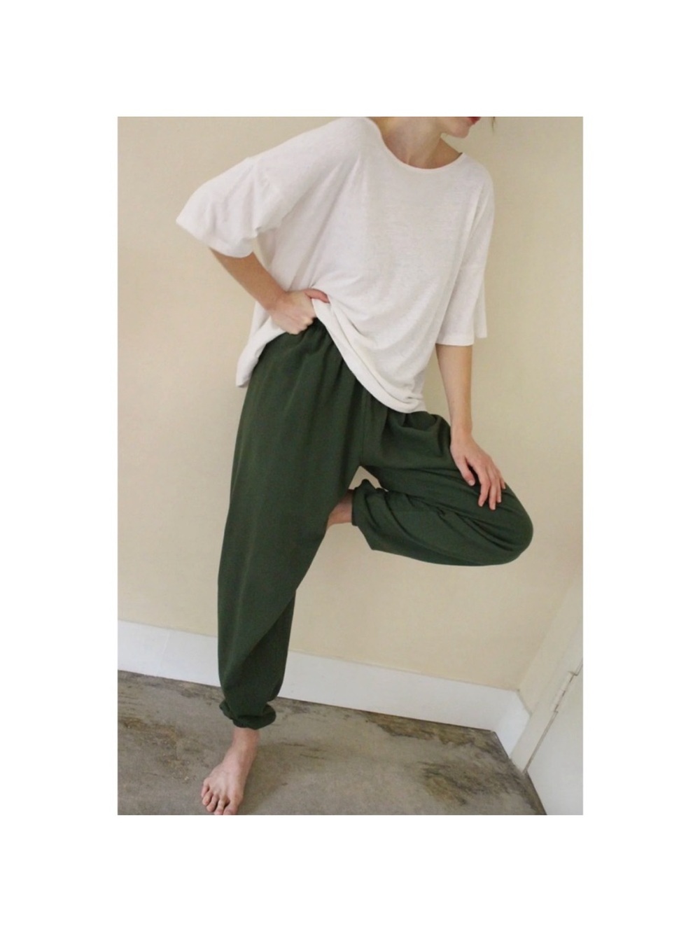 Na Nin Cleo Cotton Sweatpants Topiary Green Medium